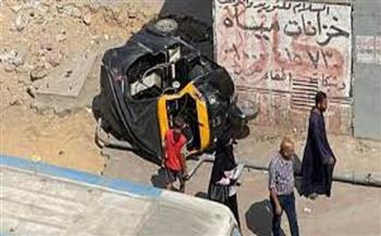 مصرع طفل وإصابة 3 أشخاص في حادث انقلاب توكتوك بكفر الشيخ