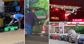 طوابير من السيارات مكدسة في لندن بسبب نقص الوقود