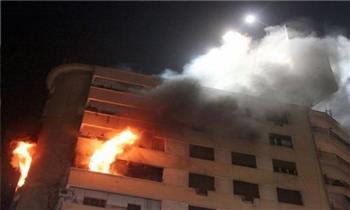 حريق هائل في عقار مكون من 15 طابقًا بمصر الجديدة 
