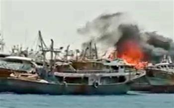 السيطرة على حريق بـ4 مراكب صيد فى ميناء برنيس بالبحر الأحمر
