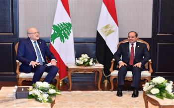 الرئيس السيسي يعرب عن دعمه الكامل لرئيس وزراء لبنان