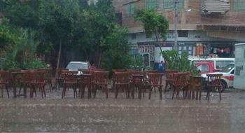 أمطار غزيرة متواصلة على محافظة دمياط