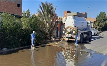 رئيس مدينة غارب يتابع أعمال شفط مياه الأمطار