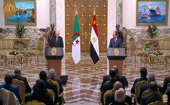 الرئيس السيسي لنظيره الجزائري: «أسعدني لقاؤكم وأتطلع لمزيد من التنسيق»