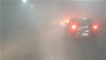 إغلاق الطريق الساحلي الدولي بكفر الشيخ بسبب الشبورة الكثيفة