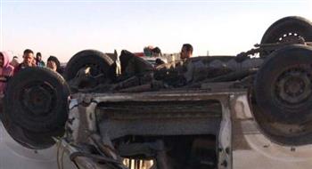 مصرع 5 أشخاص وإصابة 9 آخرين إثر حادث بالطريق الصحراوي الغربي في الفيوم