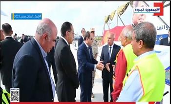 الرئيس السيسي يتفقد أعمال تطوير الطريق الدولي الساحلي بكفر الشيخ