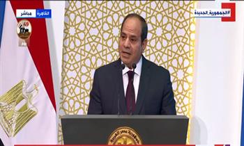 الرئيس السيسي للمصريين: «نمضي معا في طريق التنمية والبناء»