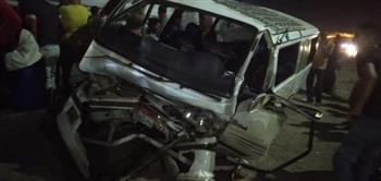 إصابة 11 شخصا في حادث انقلاب سيارة أجرة بالطريق السياحي في الفيوم