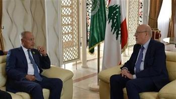 أبو الغيط لميقاتي: الجامعة العربية تدعم لبنان وضروري التعجيل بانتخاب رئيس جمهورية