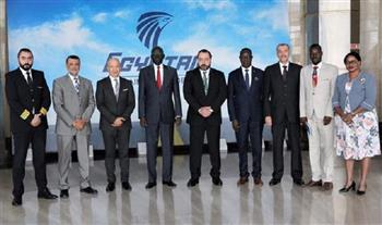 وزير النقل بجنوب السودان يزور مجمع مصر للطيران للصيانة وأكاديمية التدريب