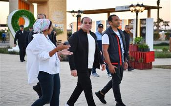 الرئيس السيسي يتفقد المنطقة الخضراء في شرم الشيخ