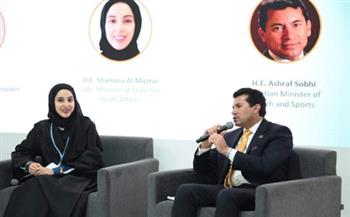 وزير الشباب والرياضة يشارك في جلسة بجناح الإمارات عن أفريقيا