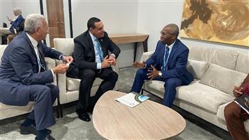 وزير التنمية المحلية يلتقي وزير الغابات الكاميروني بالجناح المصري في قمة المناخ