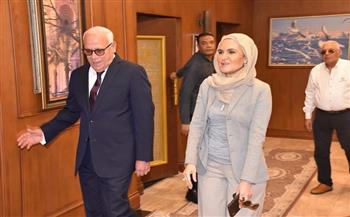 محافظ بورسعيد يستقبل وزيرة الاستثمار والتعاون الدولي السابقة