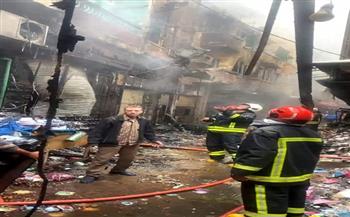 إصابة 6 عمال في حريق هائل بمخزن حلويات بسوهاج