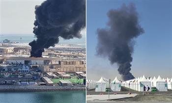 قطر تعلن السيطرة على حريق في مبنى قيد الإنشاء بمدينة لوسيل