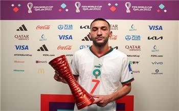 كأس العالم 2022.. حكيم زياش رجل مباراة المغرب وبلجيكا