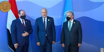 الرئيس السيسي وجوتيريش يستقبلان أمين عام جامعة الدول العربية