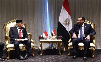 رئيس الوزراء يلتقي نائب رئيس جمهورية إندونيسيا لبحث التبادل التجاري بين البلدين