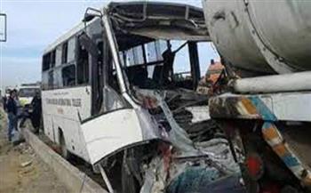 ارتفاع إصابات تصادم قطار مع أتوبيس بالشرقية إلى 21 طالبا وطالبة