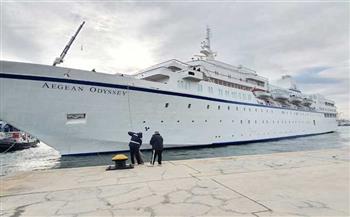 ميناء بورسعيد يستقبل السفينة AEGEAN ODYSSEY في رحلتها الثانية حاملة 364 سائحا
