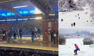 البريطانيون يتحدون الطقس البارد بالتزلج واللعب في الجليد.. فيديو 