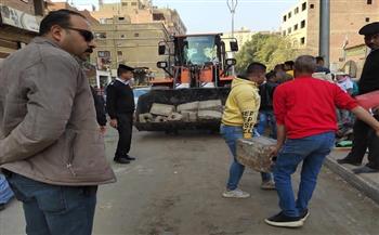 محافظة الجيزة تزيل الإشغالات والتعديات على الطريق العام بمحيط سوق البطران