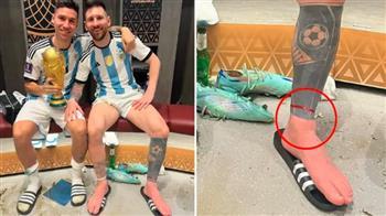 يجلب الحظ.. سر الشريط الأحمر الذي ارتداه ميسي حول قدمه اليسرى بنهائي المونديال 