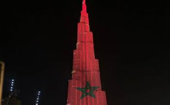 كأس العالم 2022.. برج خليفة يتزين بعلم المغرب بعد التأهل لربع النهائي