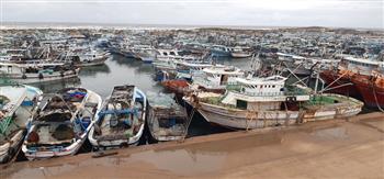 توقف حركة الملاحة في مياه البحر المتوسط بكفر الشيخ لسوء الأحوال الجوية