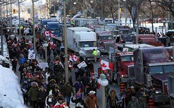 استمرار احتجاجات سائقي الشاحنات في كندا ضد تدابير كورونا