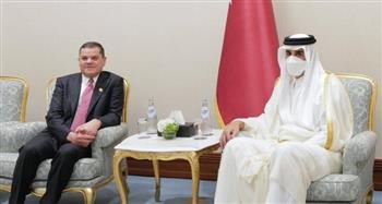 أمير قطر يبحث مع رئيس حكومة الوحدة الوطنية الليبية العلاقات الثنائية