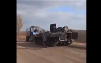 مزارع أوكراني يستولى على دبابة روسية (فيديو طريف)