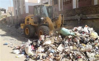 الوحدات المحلية بأسوان تستكمل جهودها في رفع تراكمات القمامة