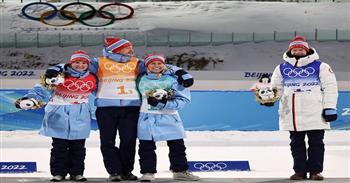 النرويج تحرز ذهبية البياثلون في فئة التتابع المختلط بأولمبياد بكين 2022