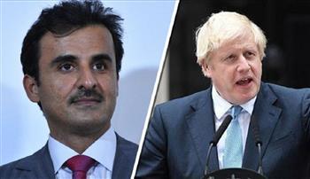 أمير قطر يبحث مع رئيس الوزراء البريطاني العلاقات الثنائية