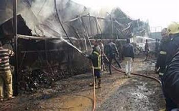 السيطرة على حريق بكسارة بلاستيك في شبرا الخيمة