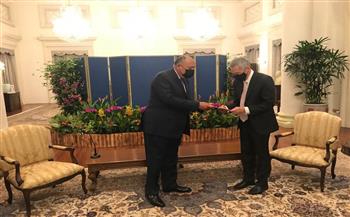 وزير الخارجية يبحث مع نظيره السنغافوري تعزيز العلاقات المشتركة
