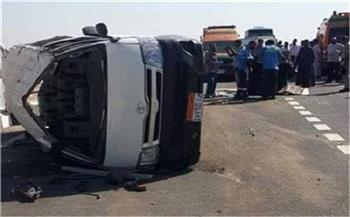 أصاب 18 شخصًا.. ضبط سائق"ميني باص" انقلب بالسيارة أعلى الدائرى الأوسطى