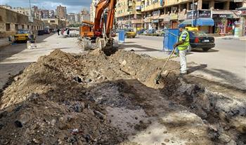 تكثيف أعمال الرصف وترميم الحفر والمطبات بمختلف أحياء الإسكندرية