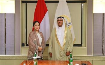 العسومى يبحث مع رئيسة برلمان إندونيسيا تنظيم منتديات برلمانية داعمة لقضايا الدول العربية 