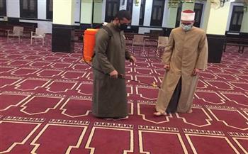 حملة نظافة وتعقيم بمساجد السويس استعدادا لشهر رمضان المبارك