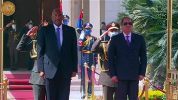 مراسم استقبال رسمية لرئيس مجلس السيادة السوداني بقصر الاتحادية