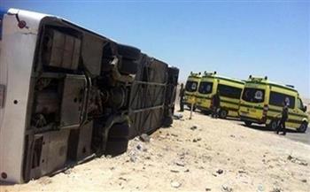 إصابة 22 شخص إثر تصادم سيارة نقل بأتوبيس بطريق القاهره الإسكندرية