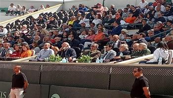 وزير الرياضة ورئيس اتحاد التنس يحضران مباراة محمد صفوت في كأس ديفيز