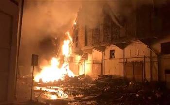 حريق هائل فى مصنع كرتون بمدينة السادات 