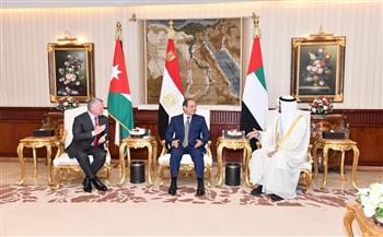 الرئيس السيسي : نتطلع إلى تعزيز التعاون البنّاء بين مصر والأردن والإمارات
