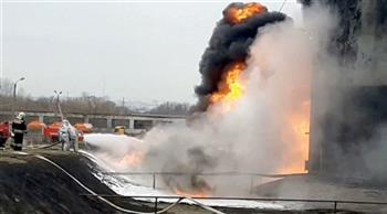 حريق في مستودع أسلحة روسي بالقرب من أوكرانيا