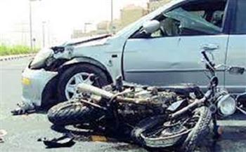 إصابة 4 طلاب في حادث تصادم سيارة ملاكي مع موتوسيكل بمدينة قنا